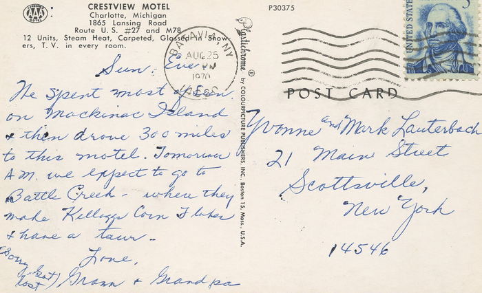 Crestview Motel - Vintage Postcard (newer photo)